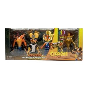 Crash Bandicoot Characters 4.5 in Figures With Special Edition Golden Bandicoot